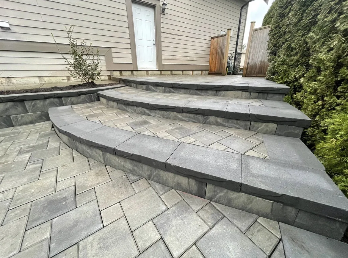 Ascending Elegance: Transforming Your Landscape with Allan Block Stairs